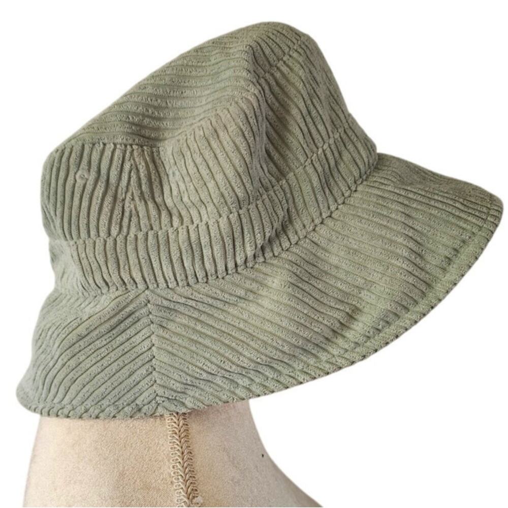 Corduroy Light Green Classic Stylish Casual Bucket Hat